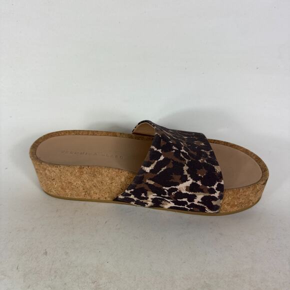Veronica Beard Dresdyn Platform Slide Women's 7.5 Leopard Print Cork Sandals - Picture 3 of 10